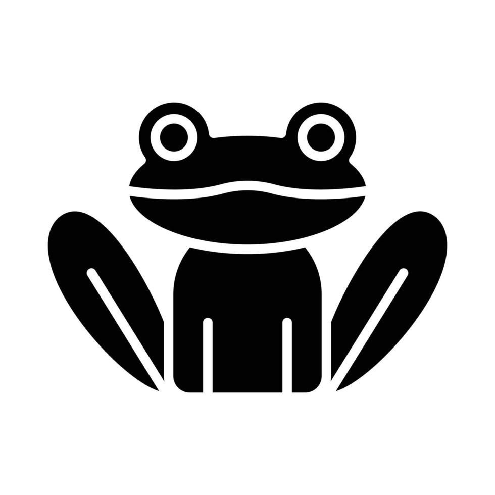 Frog Glyph Icon Animal Vector