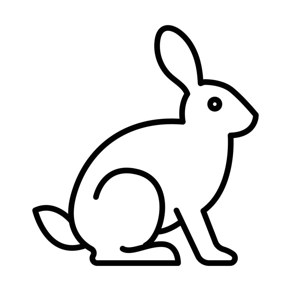 Rabbit Outline Icon Animal Vector