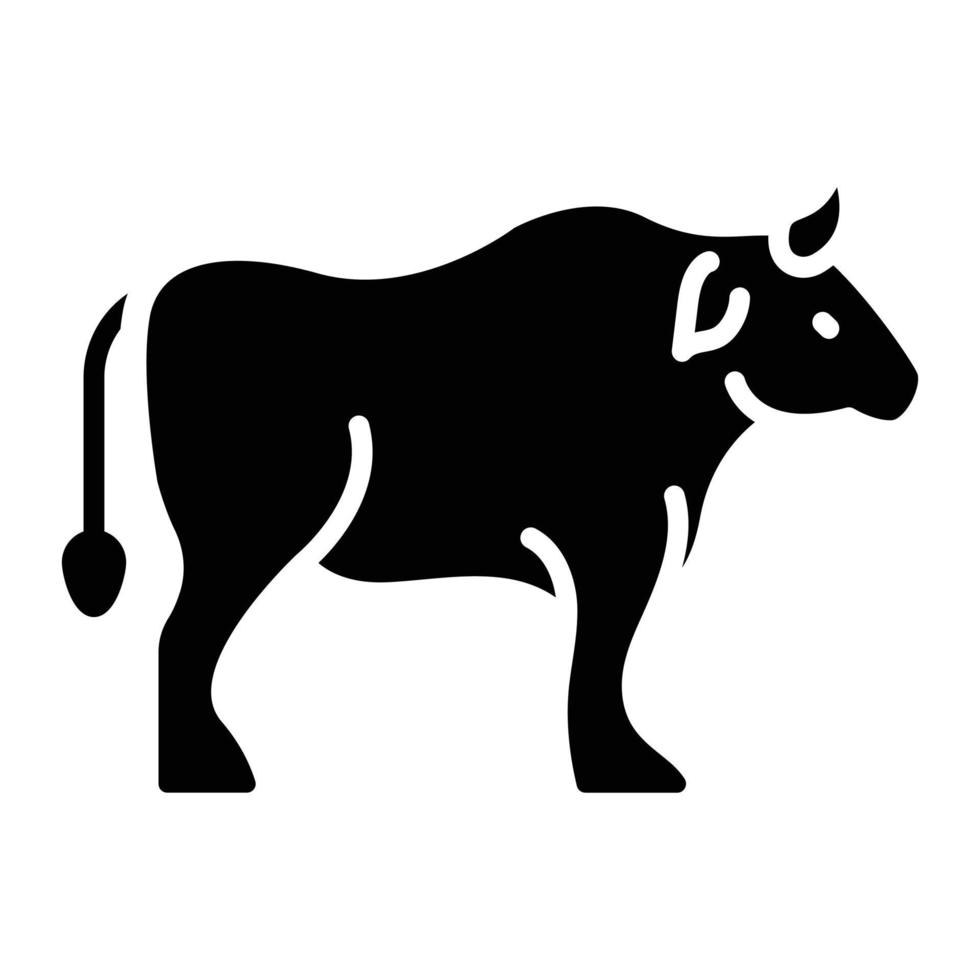 Ox Glyph Icon Animal Vector