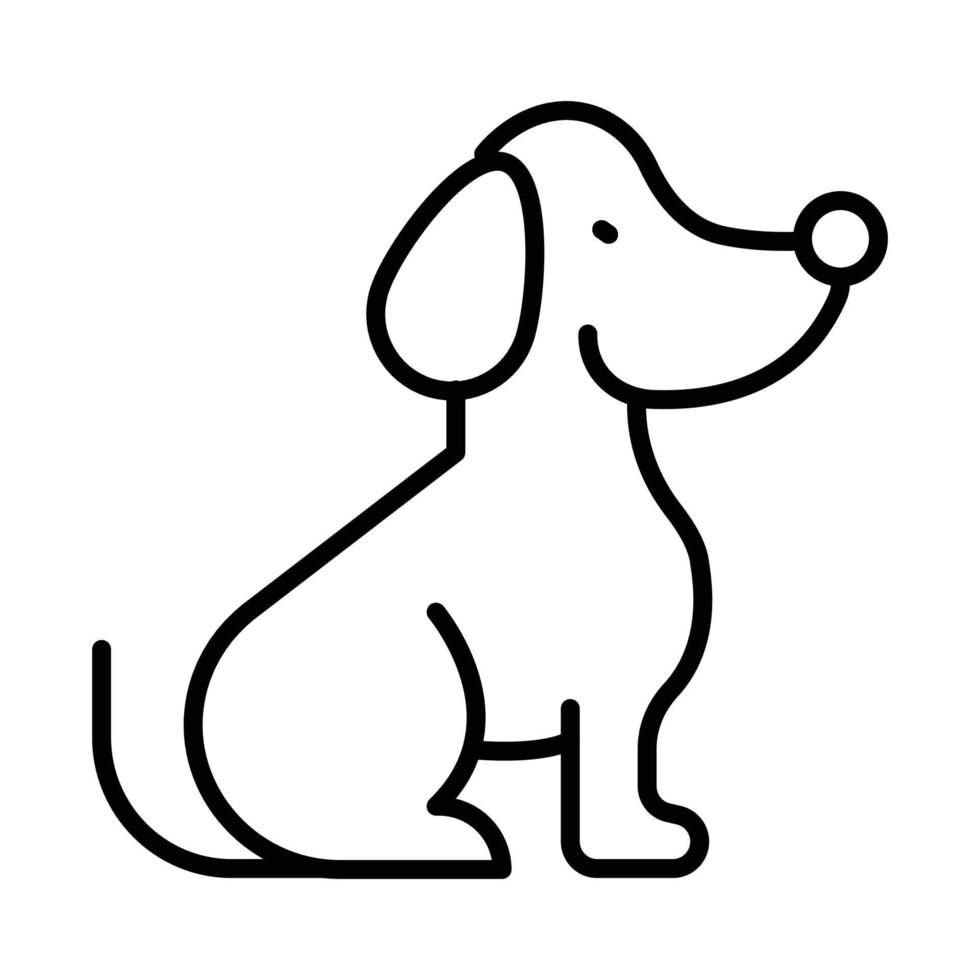 Dog Outline Icon Animal Vector