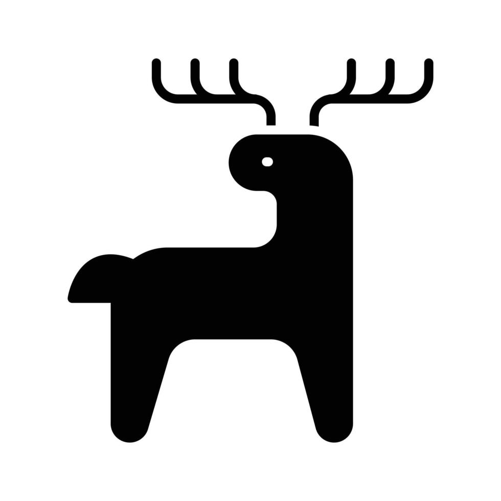 Moose Glyph Icon Animal Vector