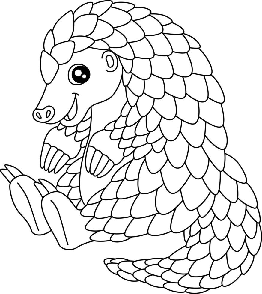 Pangolin Coloring Page Isolated for Kids vector