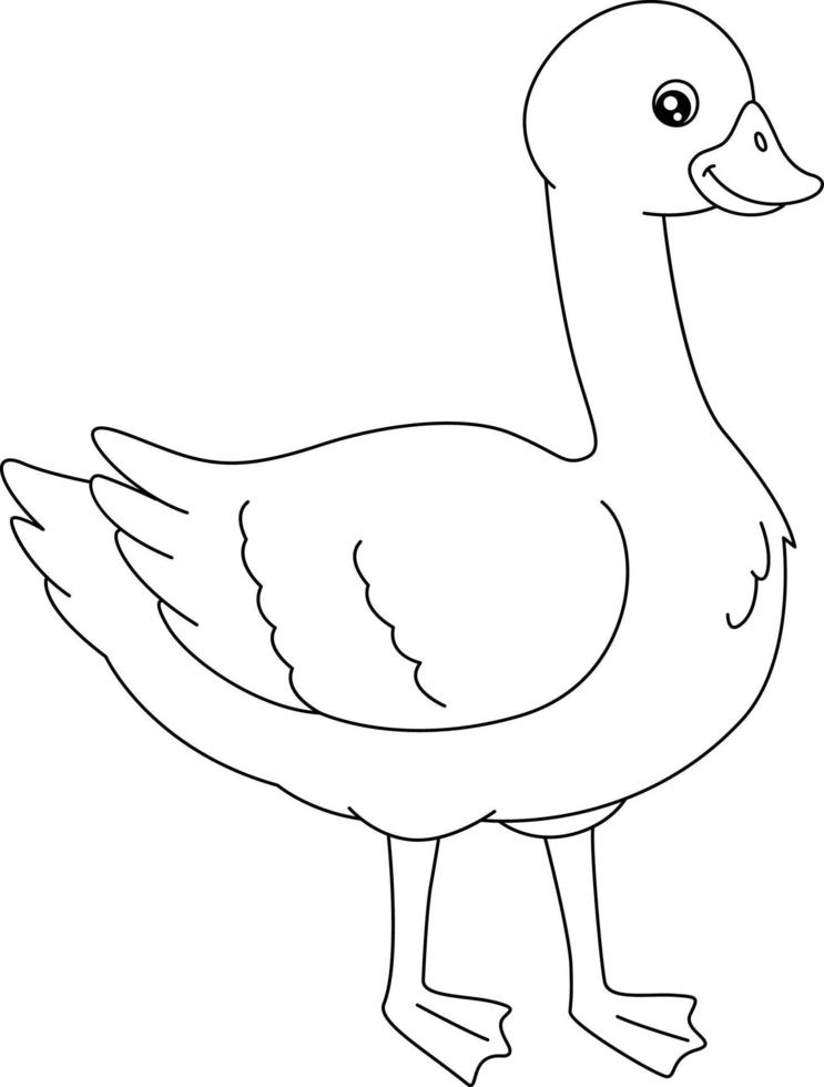 Goose Coloring Page Isolated for Kids vector