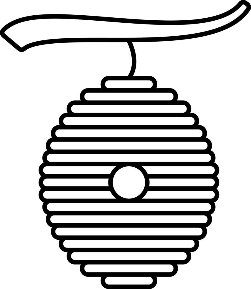 Beehive Bee Outline Icon Vector