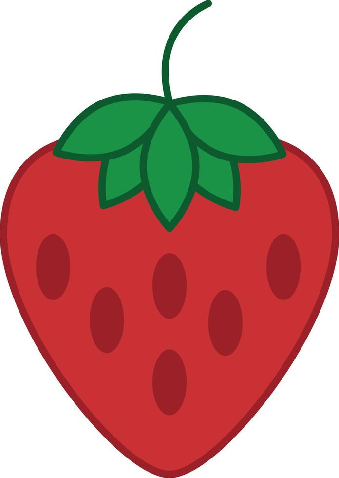 Strawberry Filled Outline Icon Fruit Vector