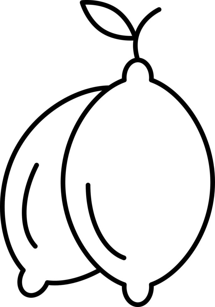 vector de fruta de icono de contorno de limón