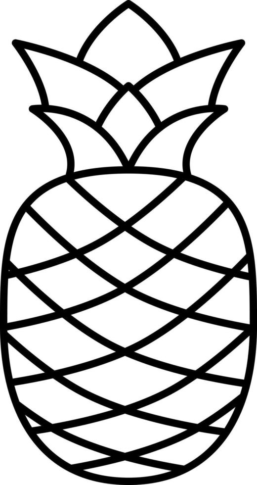 Pineapple Outline Icon Fruit Vector