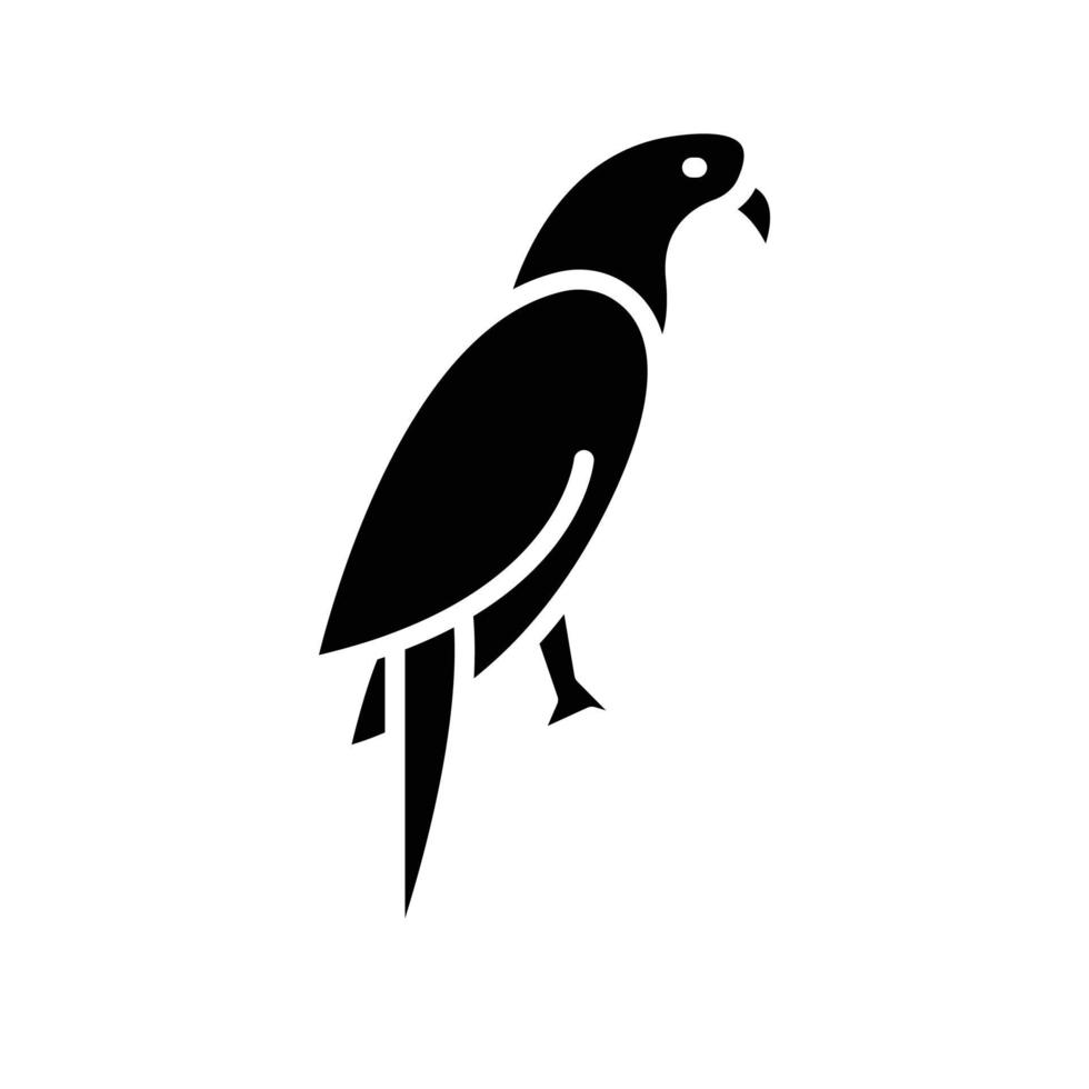 Parrot Glyph Icon Animal Vector