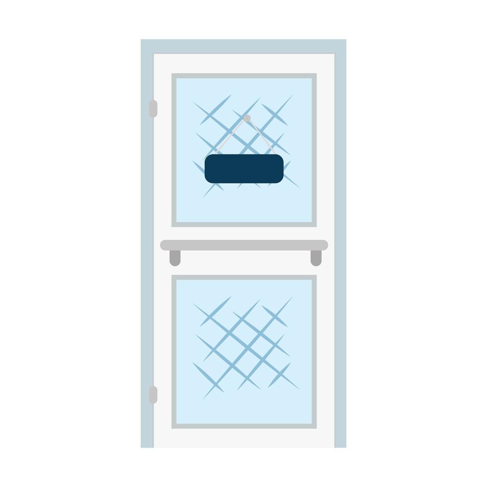 icono de puerta, sobre fondo blanco, símbolo de puerta cerrada vector