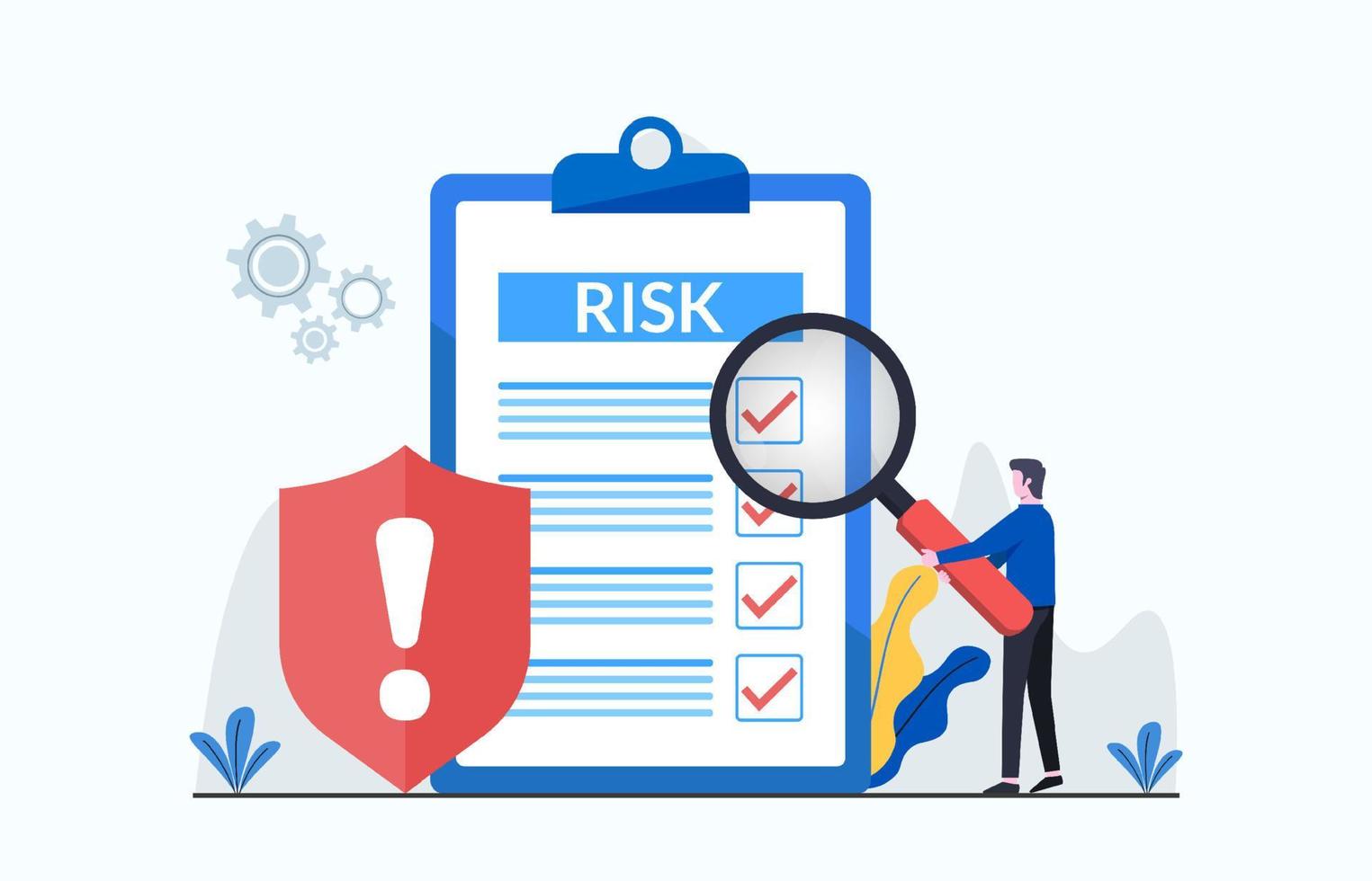 Risk Management concept. Risk control with shield symbol. vector