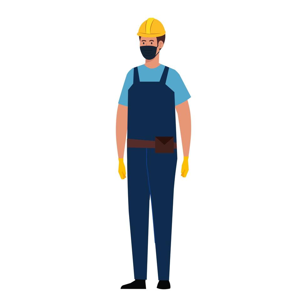 male constructer with mask vector design