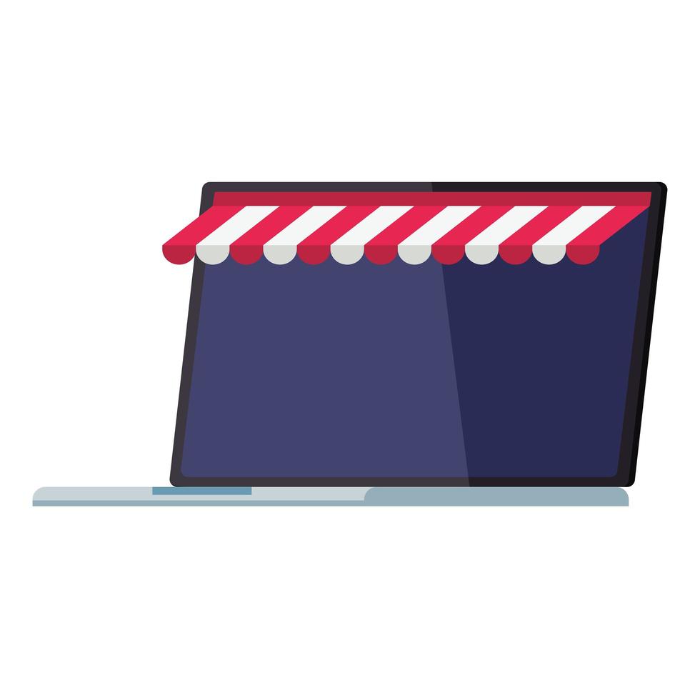 Laptop with tent vector design