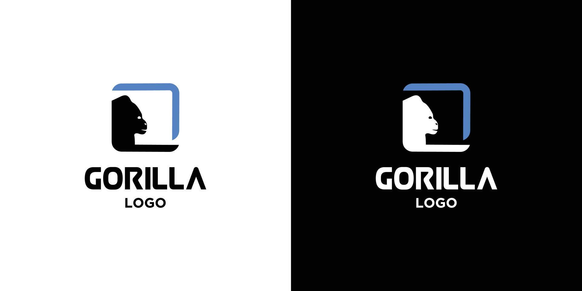 Modern and strong logo of the head of the gorilla symbol vector