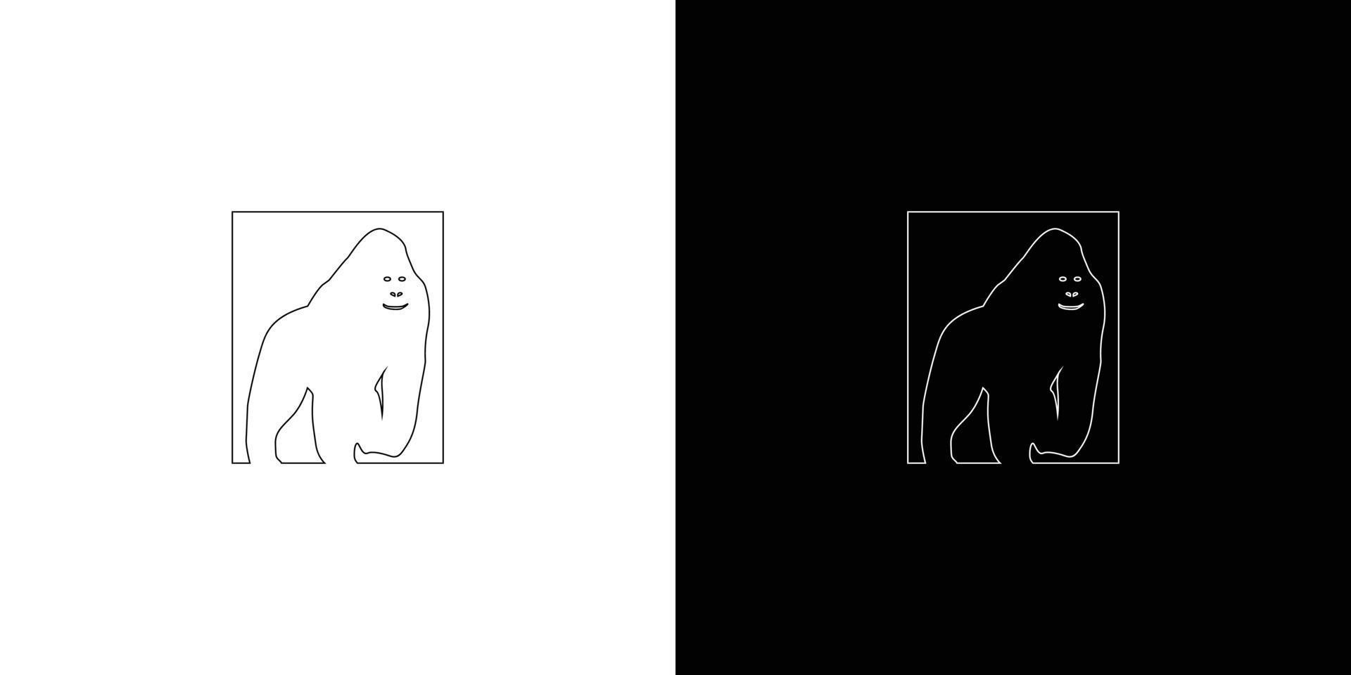 diseño de logotipo de ilustración de gorila simple y fuerte vector