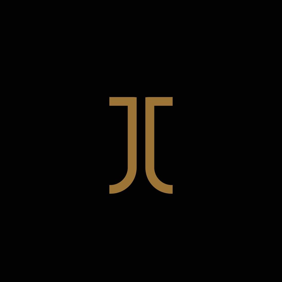 The JC letter initial logo is elegant and modern vector