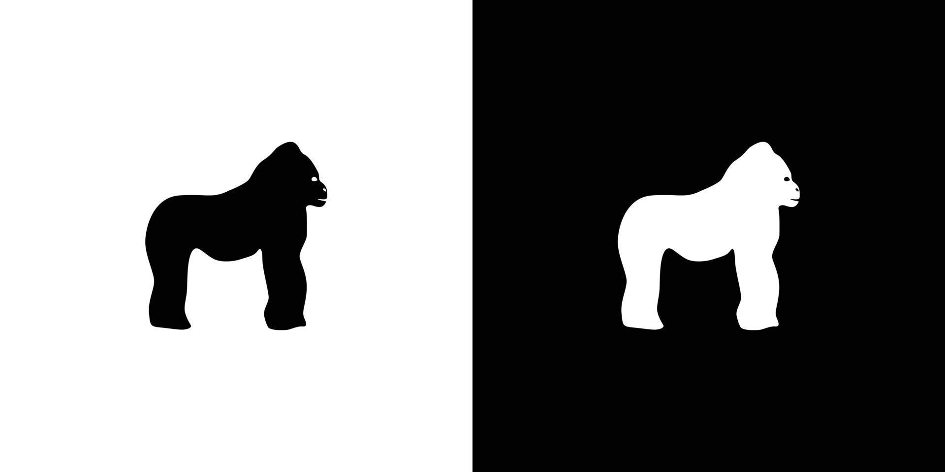 logotipo de ilustración de gorila simple y fuerte vector