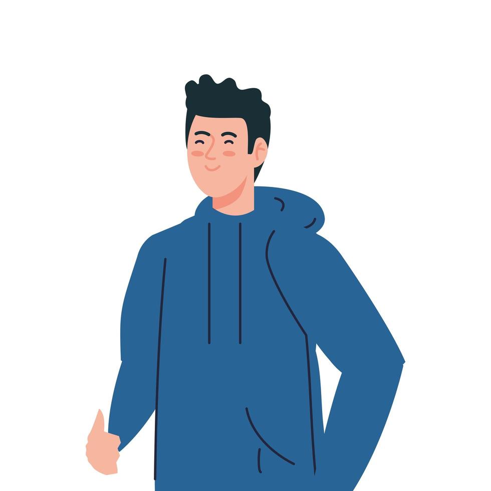 joven sobre fondo blanco vector