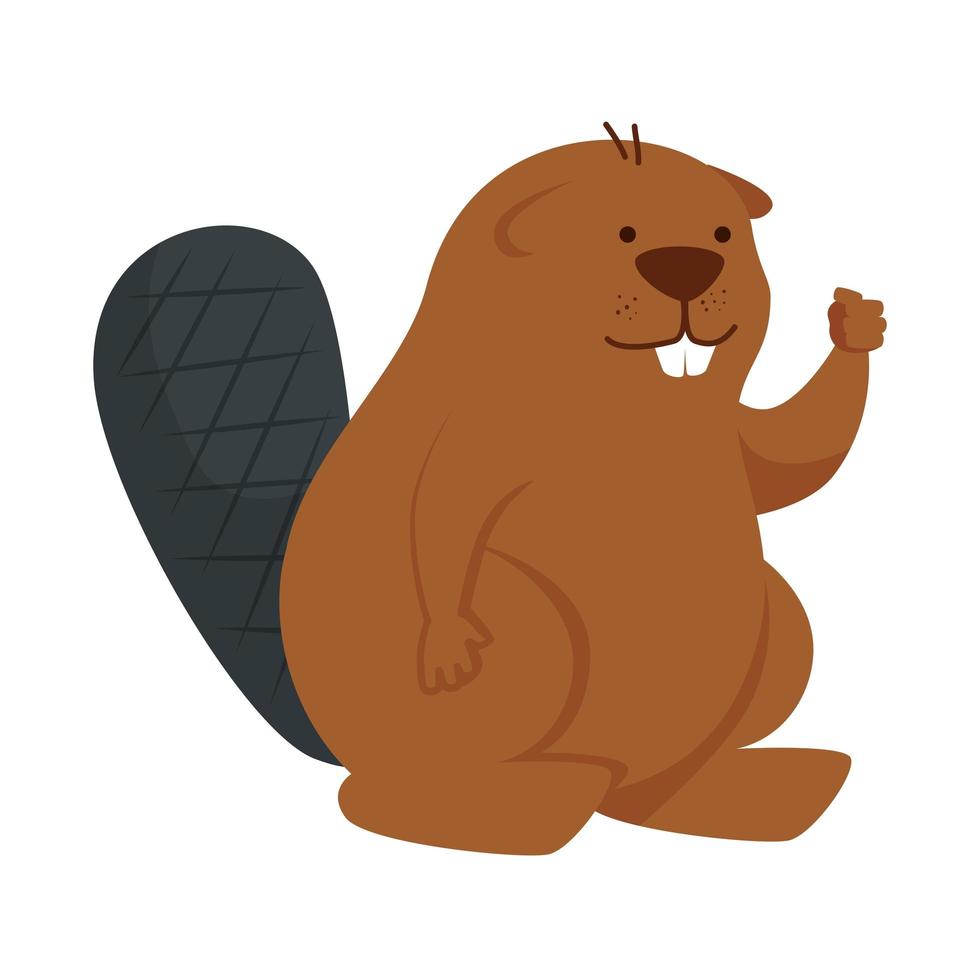 Cute beaver cartoon vector design