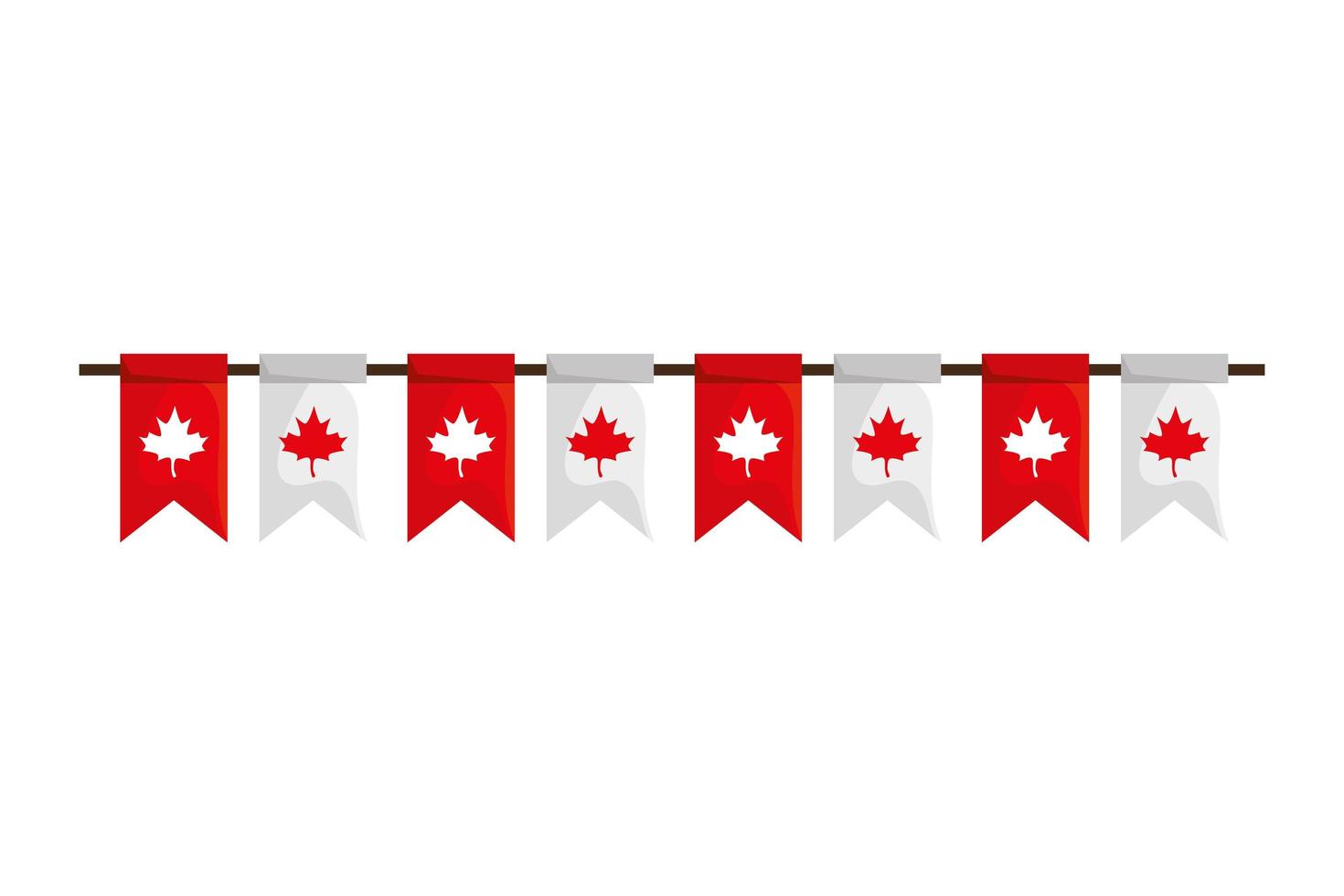 Canadian banner pennant of happy canada day vector design