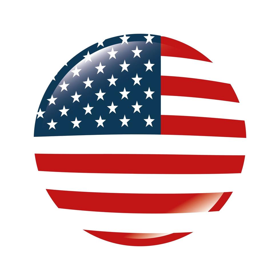 Isolated usa button vector design