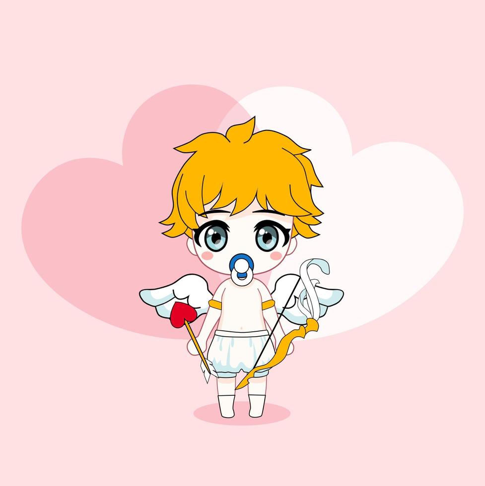 lindo bebe cupido vector