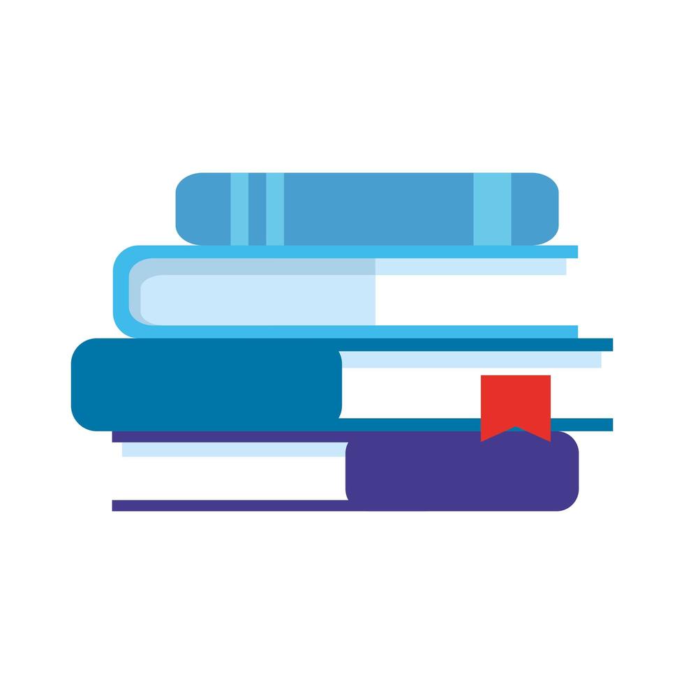 stack of textbooks isolated icon vector