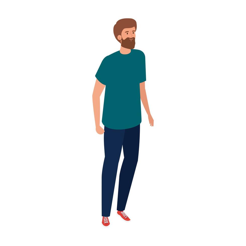 joven guapo con ropa casual icono aislado vector