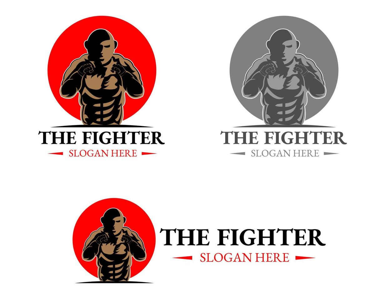 Illustration vector design of the fighter logo mascot template