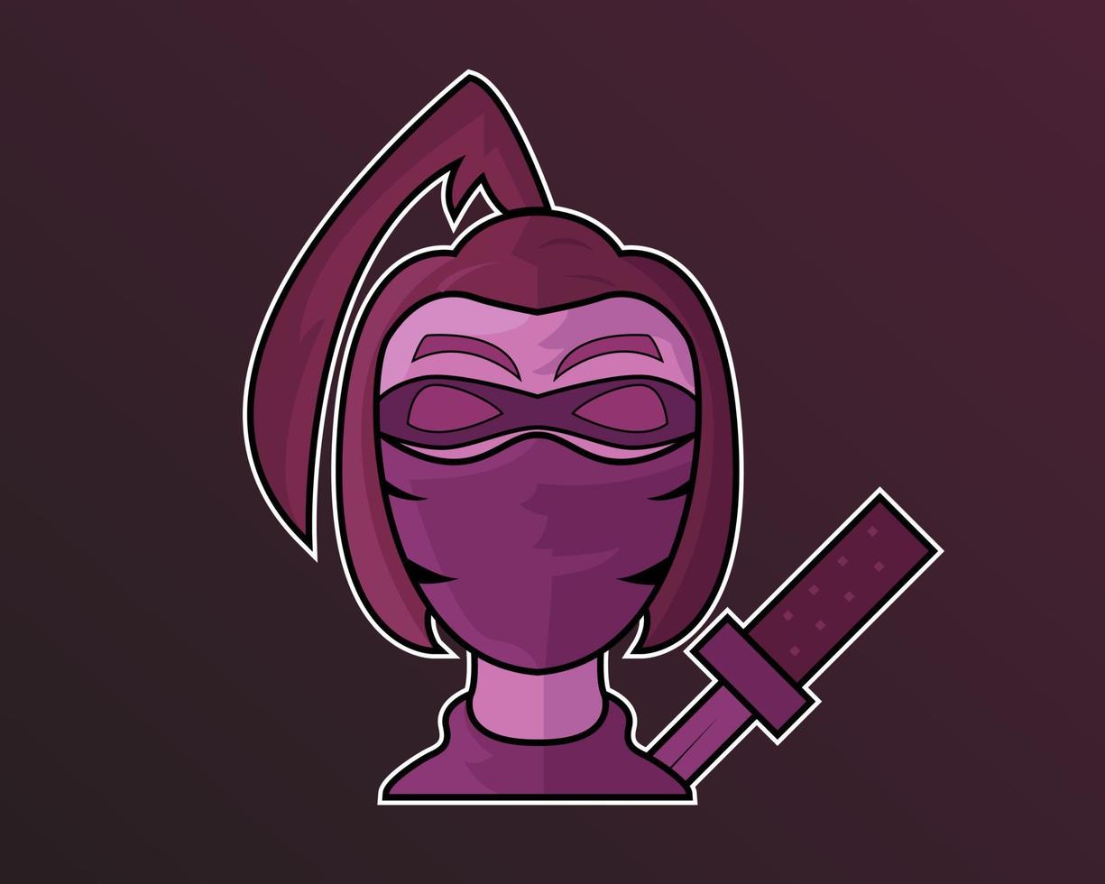Illustration vector design of eSport logo lady assassin template