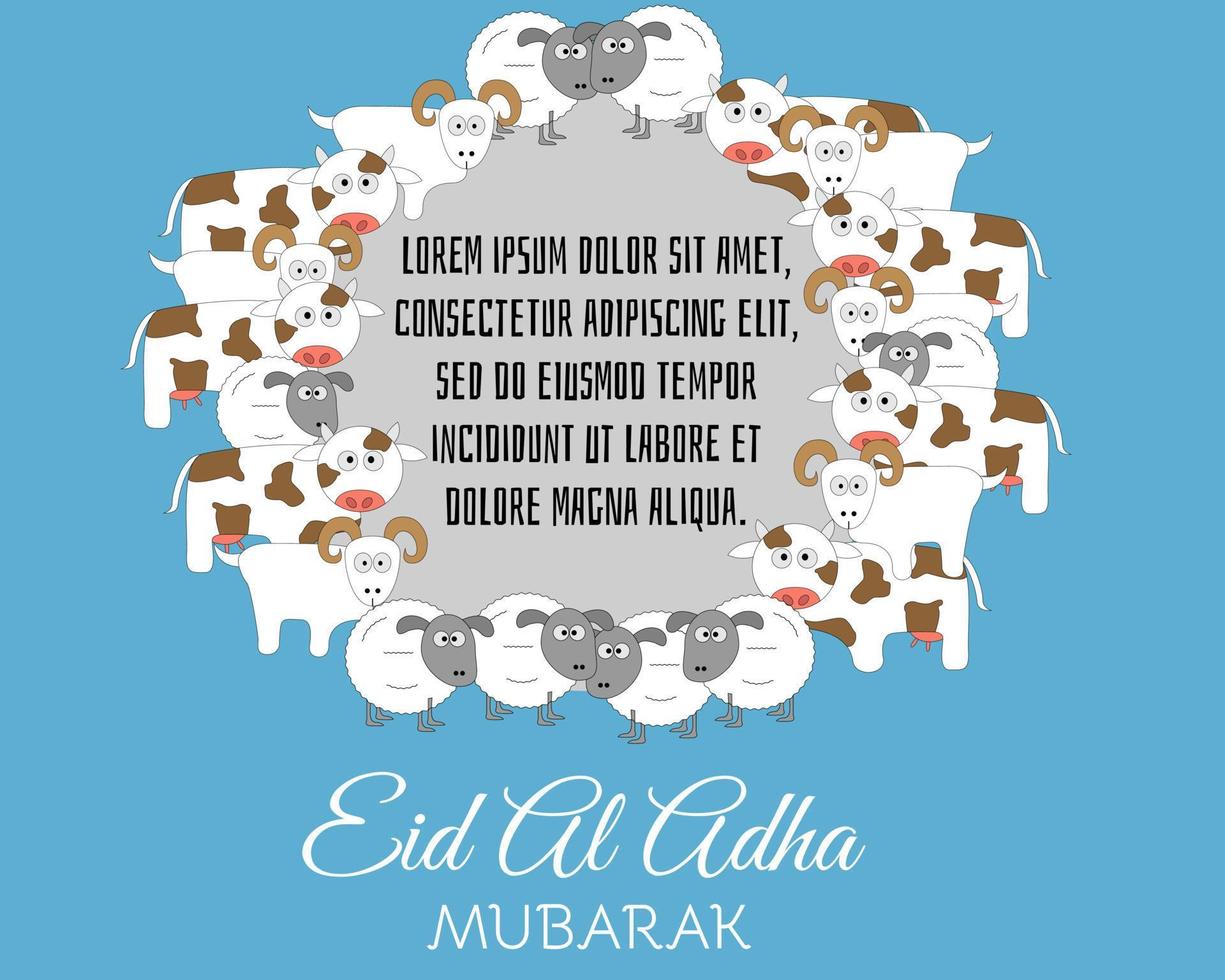 diseño de ilustración vectorial de plantilla de fondo de eid al adha vector