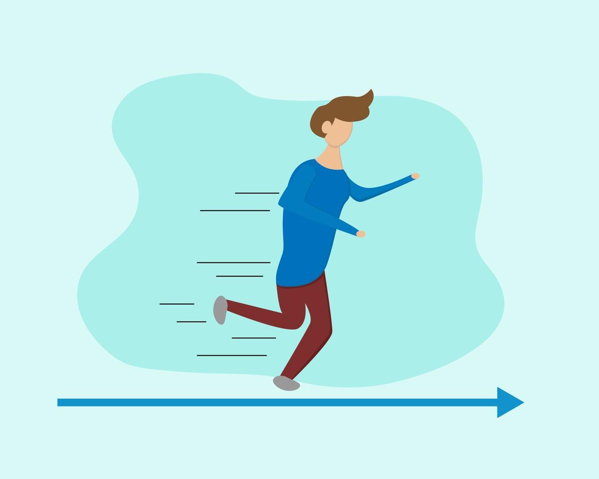 Illustration vector design of man is running to success