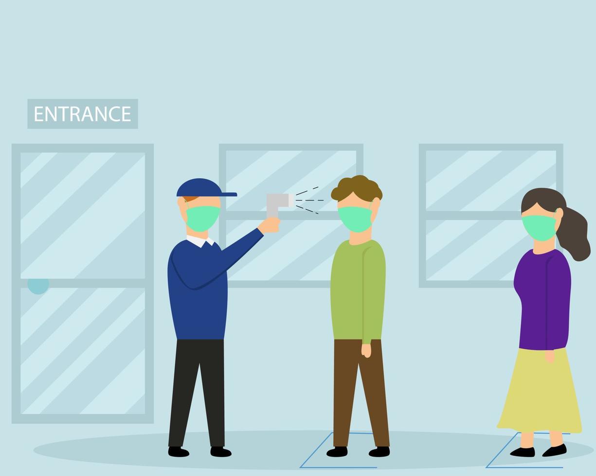 Illustration vector design of measuring body temperature