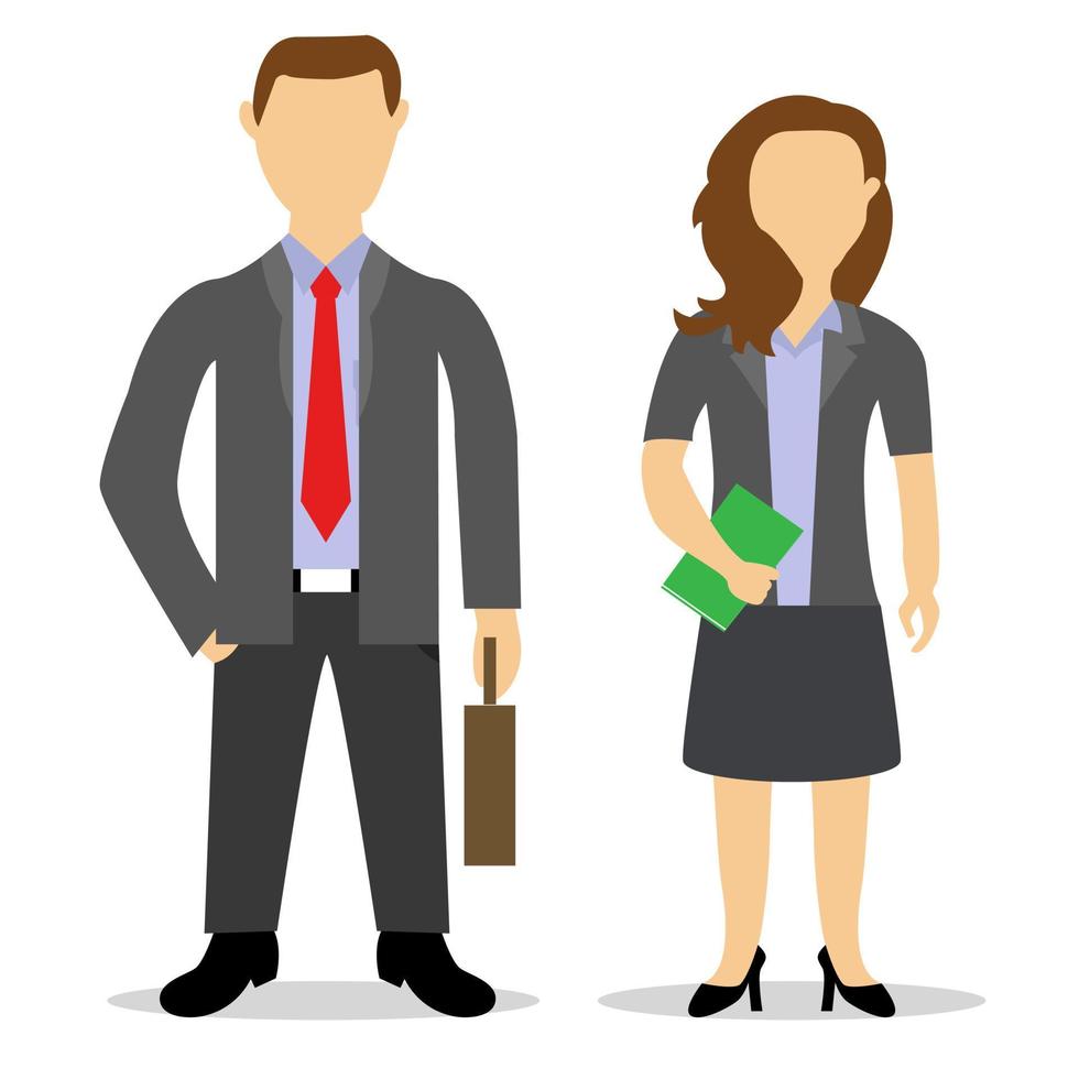 Illustration vector design of employees. Business man and business woman.