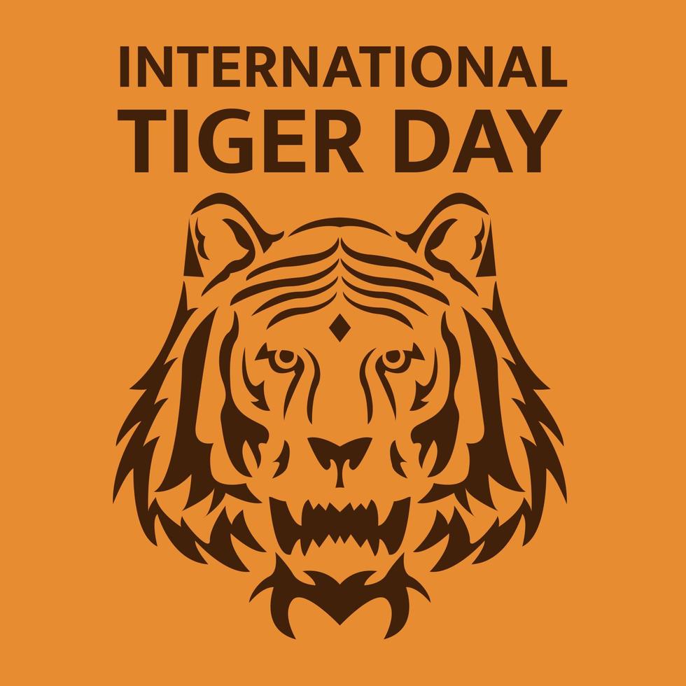 Illustration vector design of international tiger day. Only tiger's head