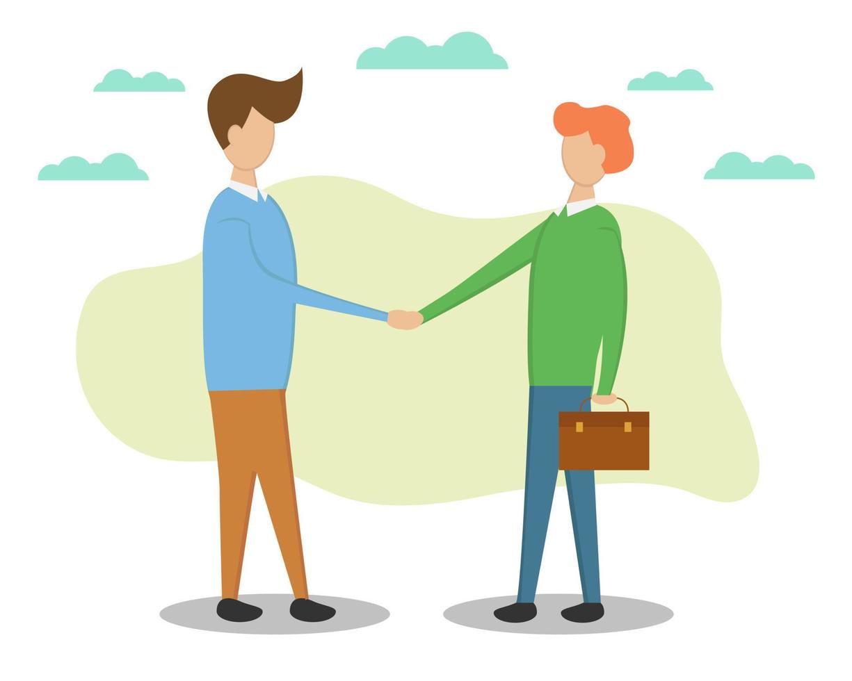 Illustration vector design of two persons handshake for business.