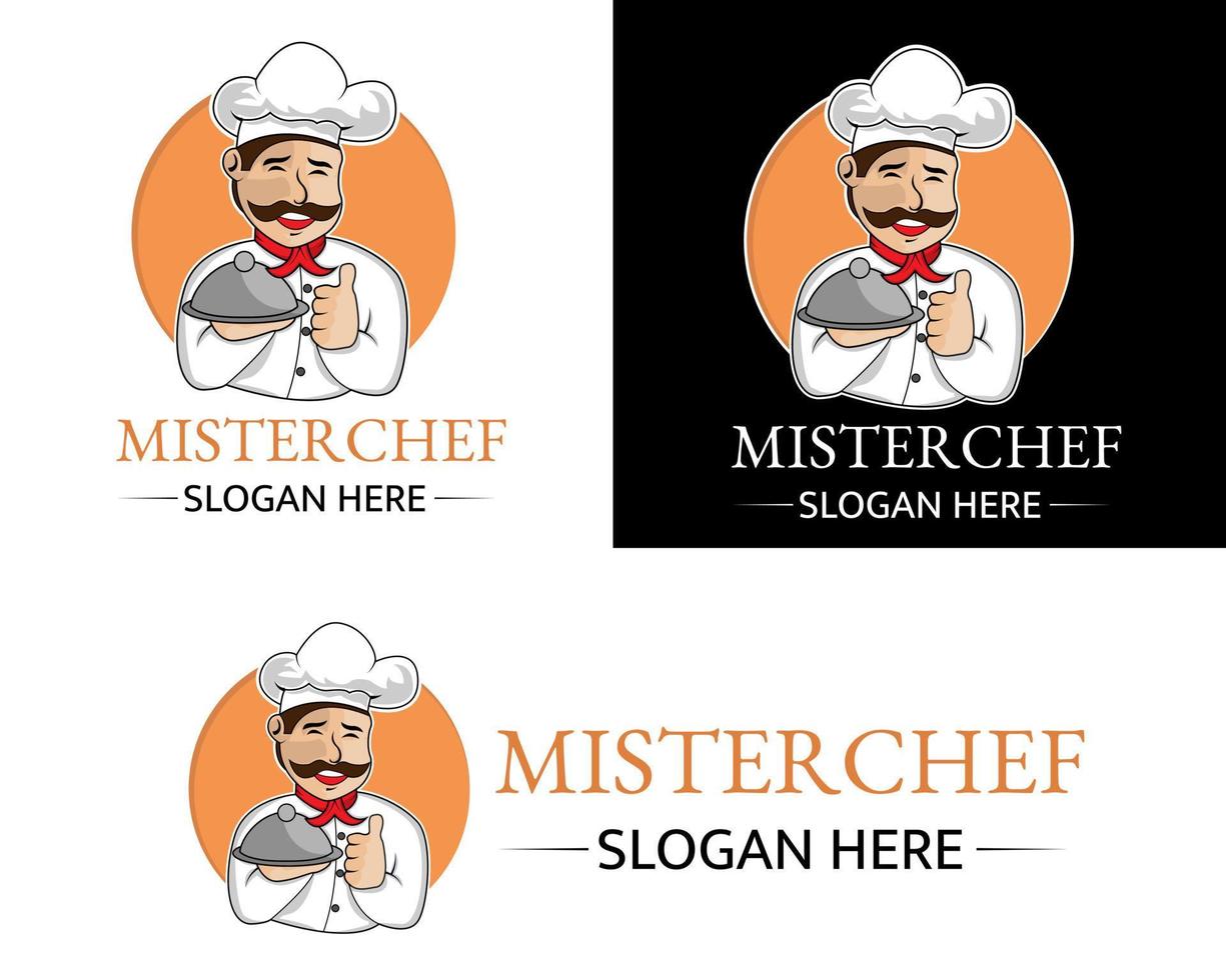 Illustration vector design of chef logo mascot template