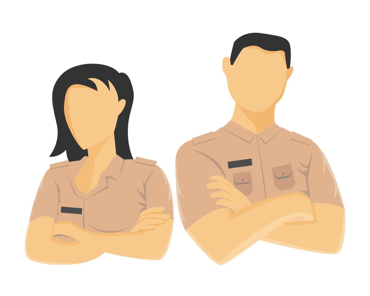 Illustration vector design of government employees, pegawai negeri sipil, known as PNS in Indonesian