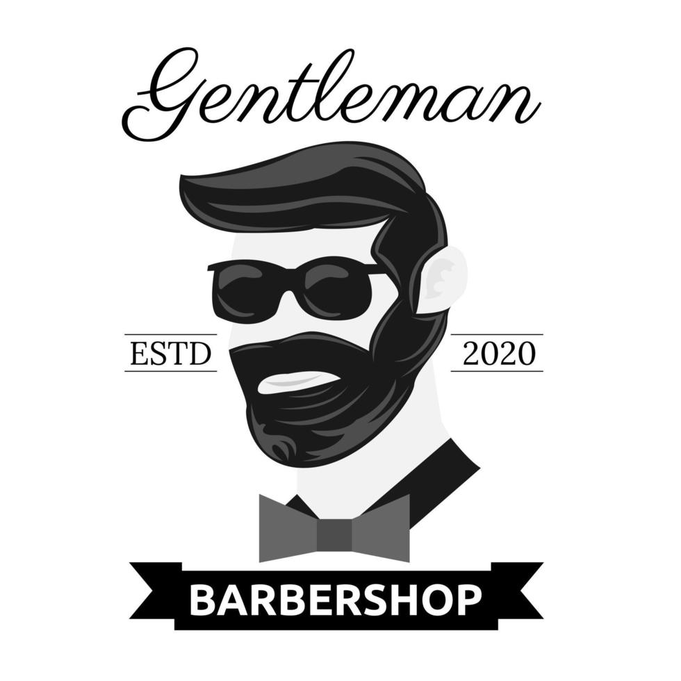 Illustration vector design of barber shop logo