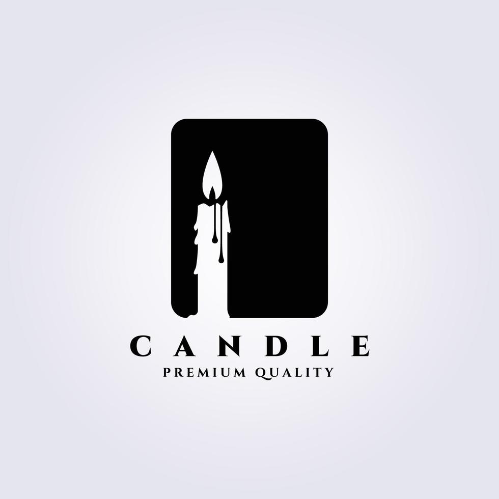 Candle logo vintage vector illustration design