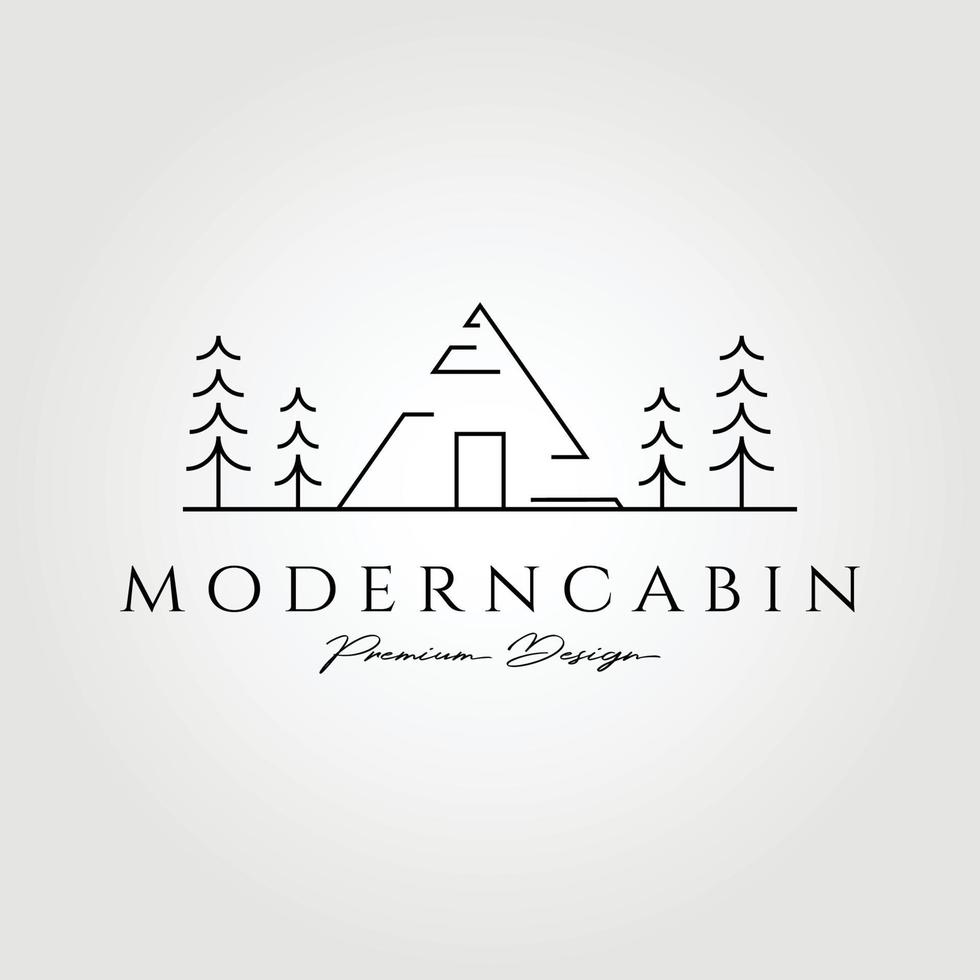 diseño de ilustración de vector de logotipo de cabina moderna minimalista, concepto de arte de línea
