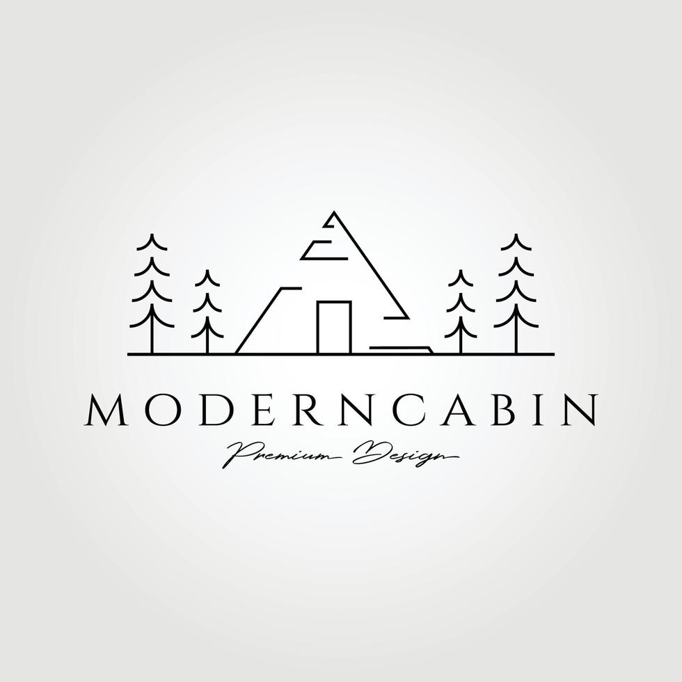 Minimalist modern cabin logo vector illustration design, line art concept