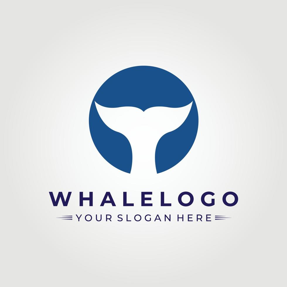 Blue whale logo vector illustration design graphic