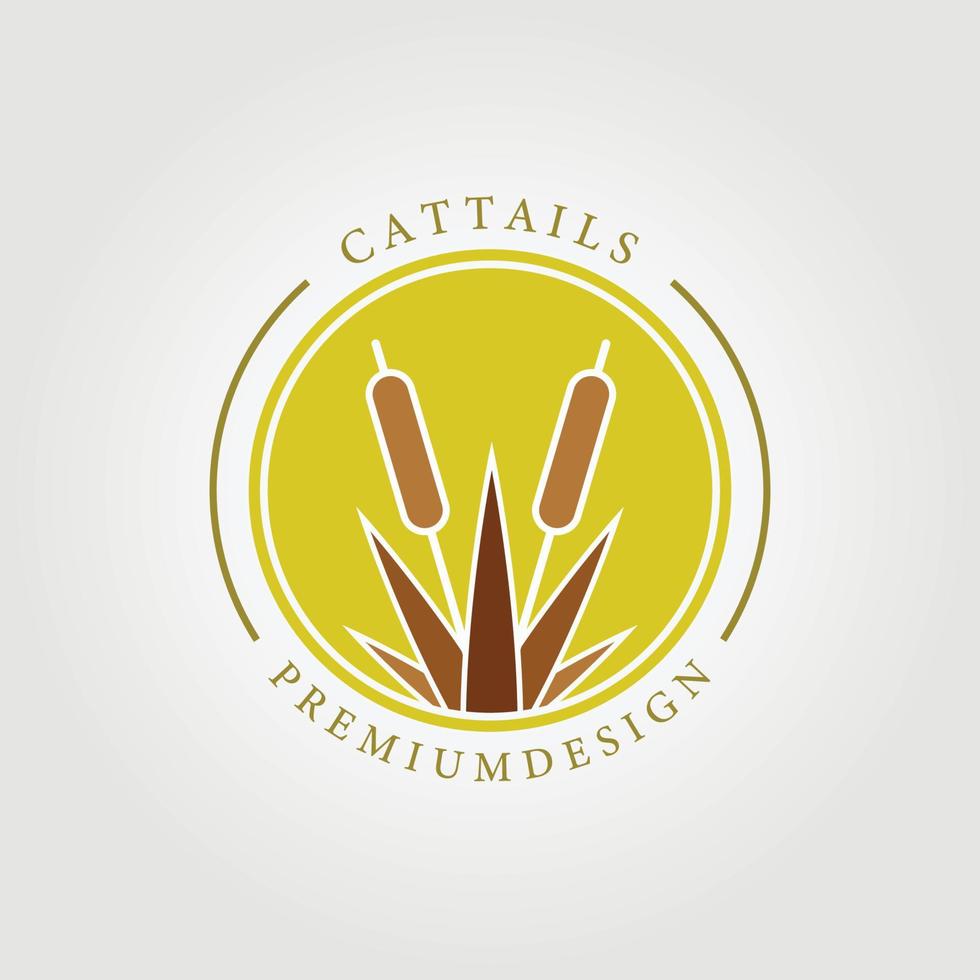 cattails logo cattail vector illustration design graphic template coloring concept