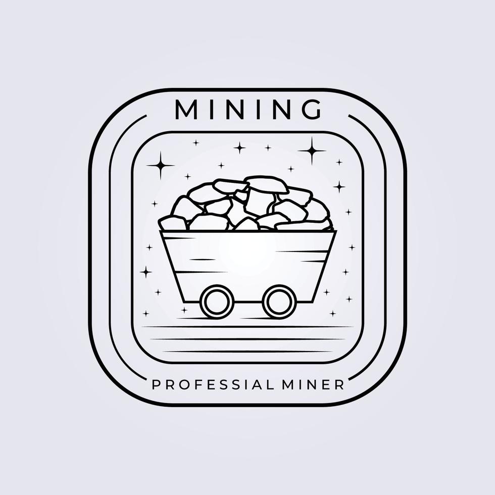 diseño de ilustración de vector de logotipo de tren de hardware de minería