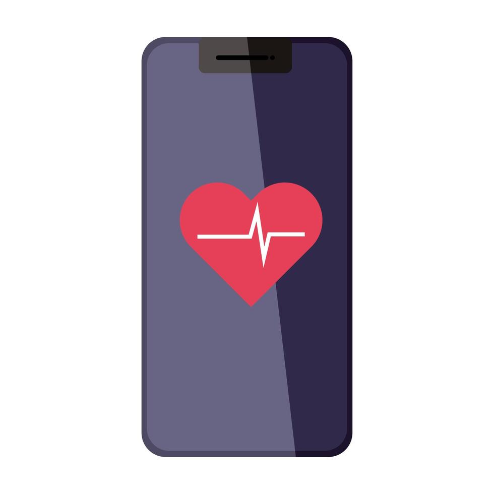 smartphone healthcare and medicine, and heart rate cardiology vector