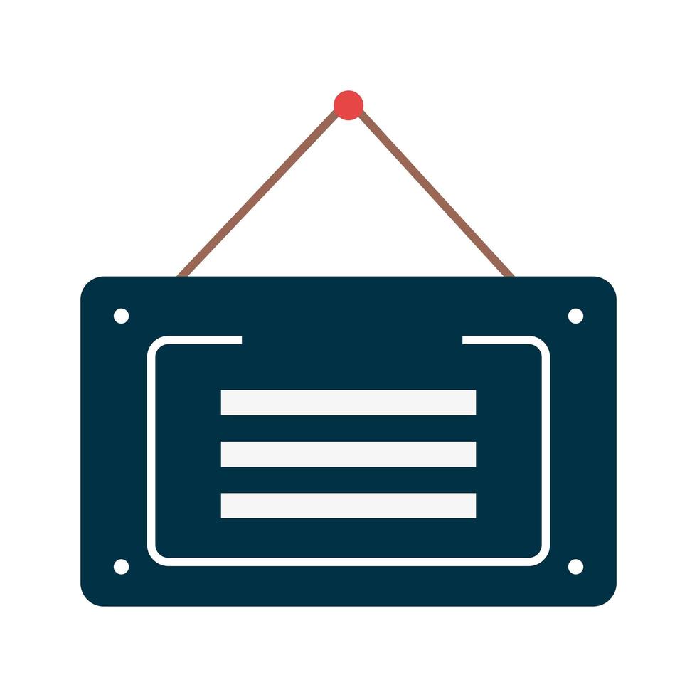 hanging sign on white background vector