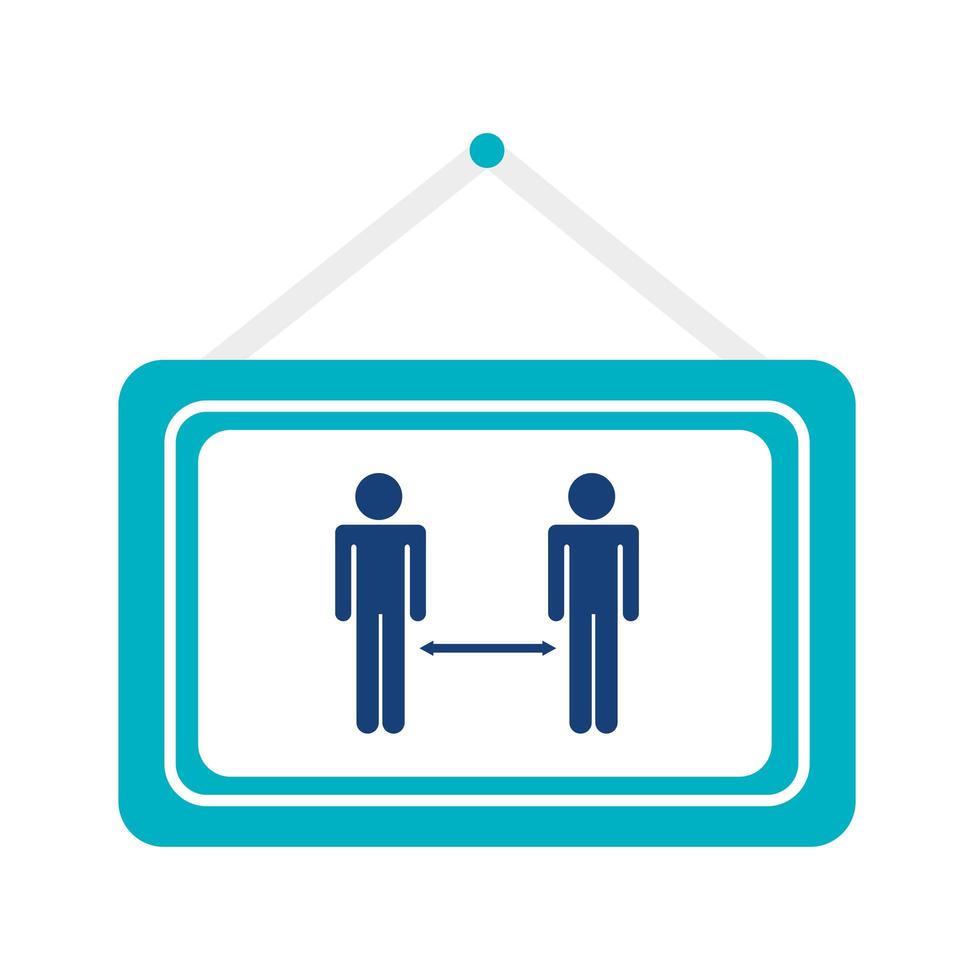 social distancing, keep distance sign, coronavirus pandemic protective vector
