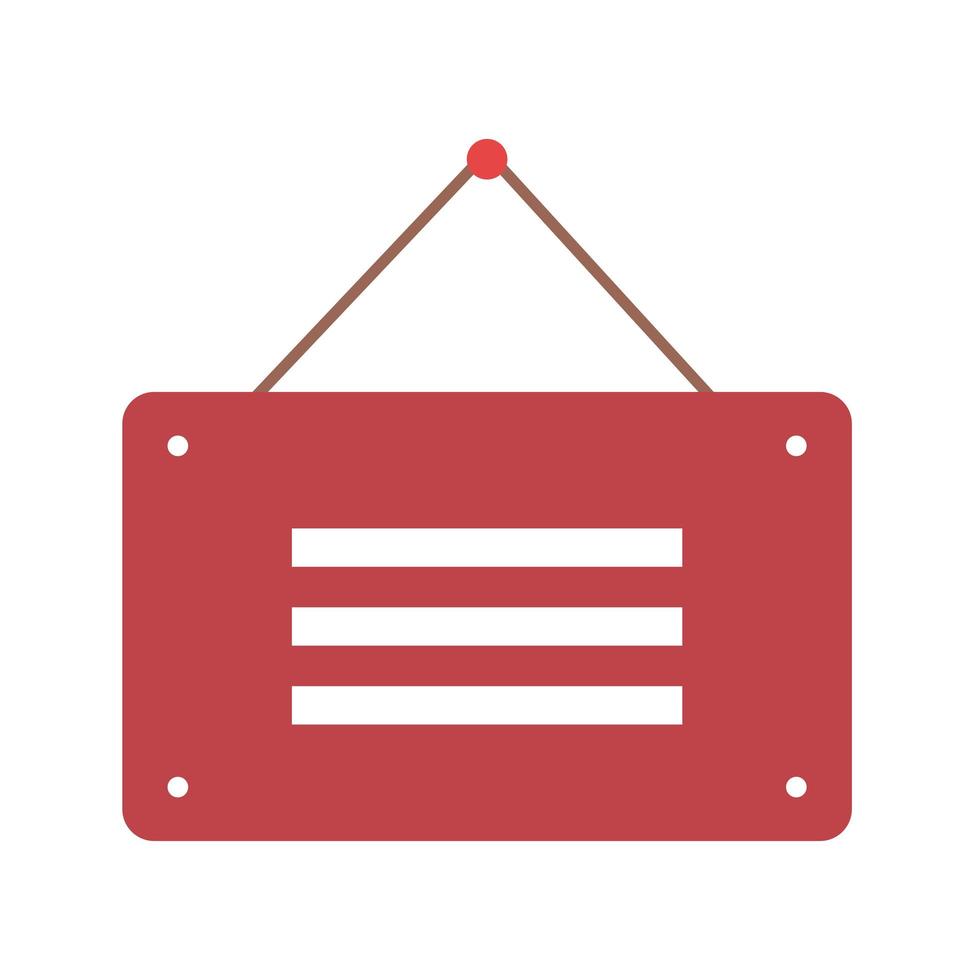 hanging sign on white background vector