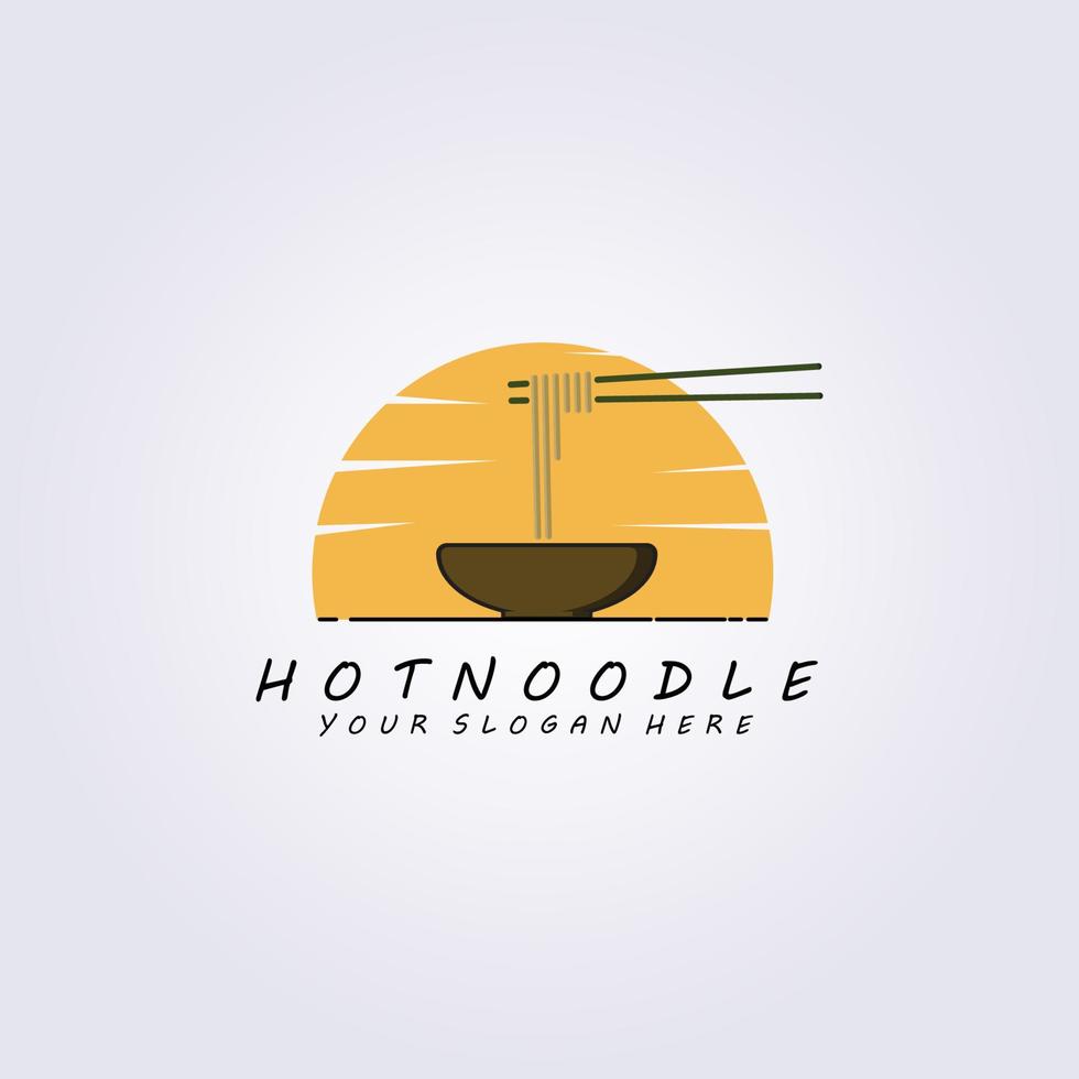 Hot noodle logo vector illustration design, symbol icon illustration