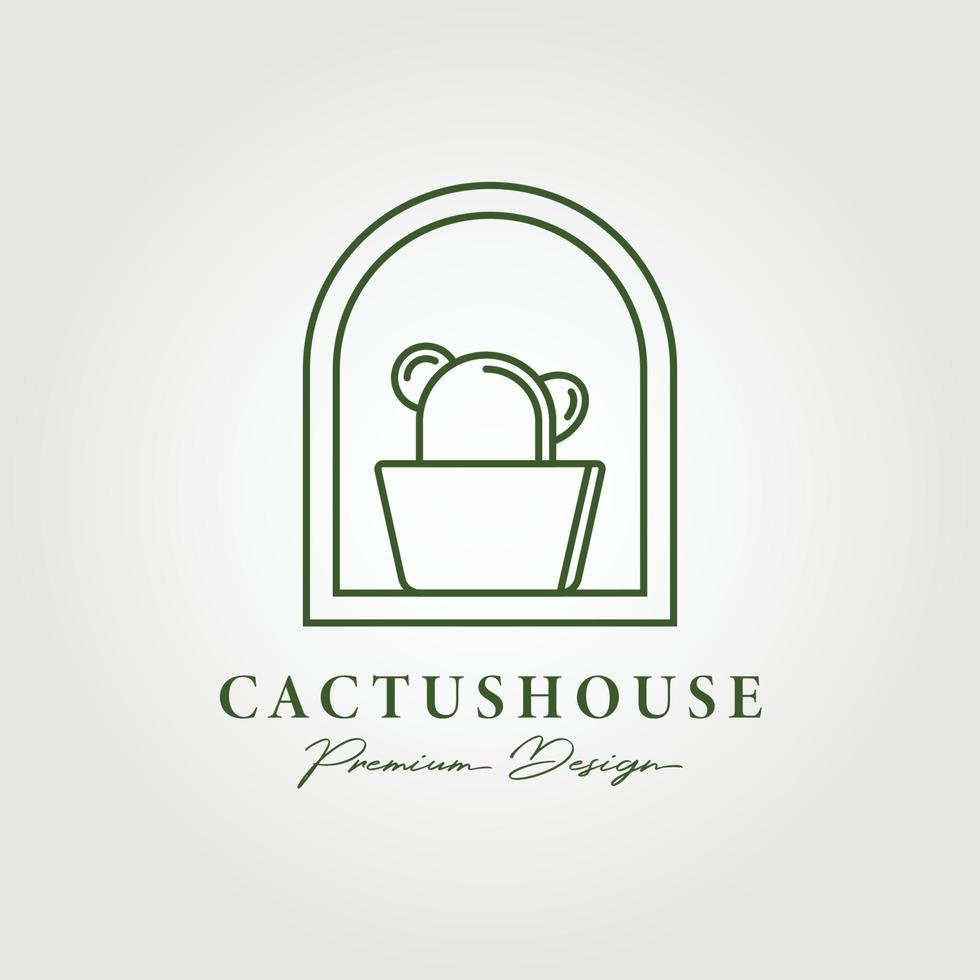 cactus casa logo vector ilustración diseño símbolo, icono